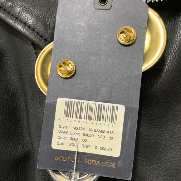SCOTCH & SODA LEATHER JACKET NWT - Picture 11 of 11